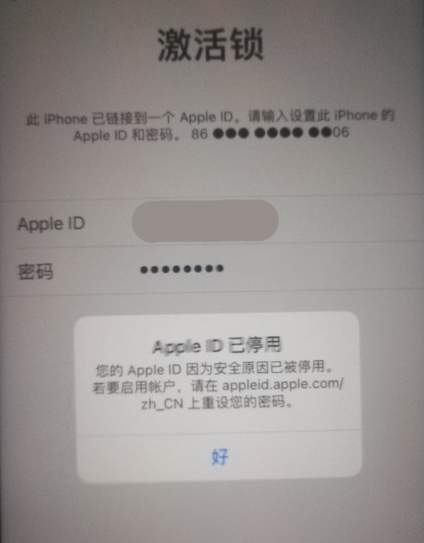 东兰苹果手机维修分享iPhone 12 出现提示“Apple ID 已停用”怎么办 
